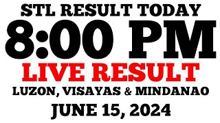 STL Result Today 8PM Draw June 15 2024 STL Luzon Visayas and Mindanao LIVE Result [upl. by Solhcin417]