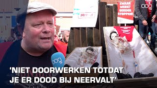 Bouwvakkers en metaalarbeiders voeren actie in Stad en bezetten kantoor VNONCW [upl. by Eiliak835]