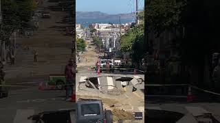 Sinkhole with scenic view crumbles in San Francisco Shorts [upl. by Yerot]