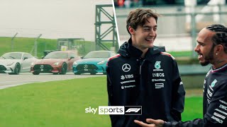 Lewis Hamilton George Russell and Toto Wolff race around Silverstone ❤📈 [upl. by Idnod443]