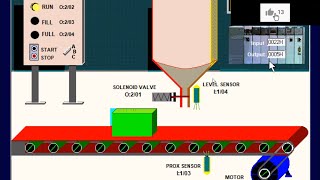 Diagrama de Escalera 006 Simulación del Silo en LogixPro Con Contador y Temporizador [upl. by Remlap71]