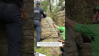 Woman Trapped Upside Down With 1100Pound Boulder shorts [upl. by Fanchan]