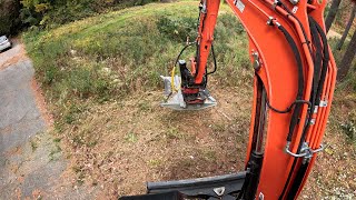 ASMR Excavator brush mowing [upl. by Eetak]