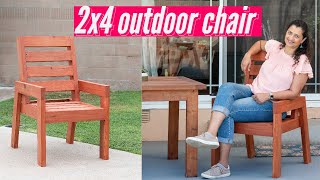 DIY 2x4 outdoor chair  How To Build with Plans [upl. by Korb]