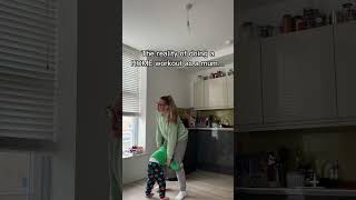 The reality of doing aHOME workout as a mum… shorts mother [upl. by Goldman]