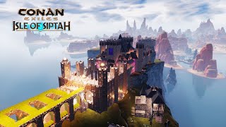 Conan Exiles  Overview of a CASTLE on the rock with a swimming pool [upl. by Allisurd]