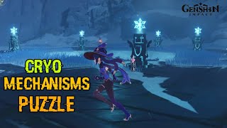 5 Cryo mechanisms puzzle amp how to break ice rocks in dragonspine  Genshin Impact [upl. by Cirle]