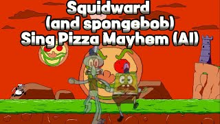 Pizza Tower  Pizza Mayhem but Squidward sings it FeatSpongebob AI viral fypシ spongebob ai [upl. by Marney]