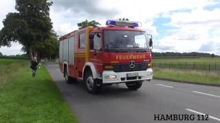 Neue Einsatzfahrzeuge Einsatzfahrten Feuerwehr Traditionsübung 2016 Buxtehude Landkreis Stade [upl. by Neill]