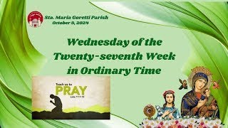 October 9 Homily of Fr Mark Demanuele  Wednesday of the Twentyseventh Week in Ordinary Time [upl. by Ellebyam]