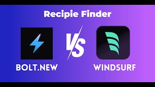 boltnew VS Windsurf  Making A Recipie Finder Using Only AI [upl. by Maxantia]