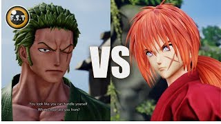 Roronoa Zoro vs Kenshin Himura  One piece vs Samurai X  JUMP FORCE Gameplay [upl. by Robyn]