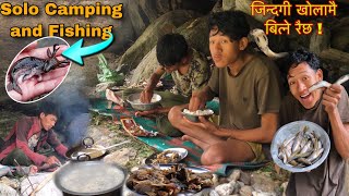 Camping Fishing Cooking amp Eating in River  Survival Fishing Skills Ep4 [upl. by Lyndes]