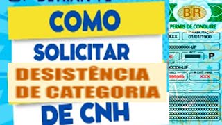 Como solicitar desistência de categoria de CNH no DetranRJ [upl. by Leunammi]