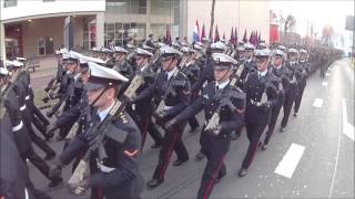 350 jaar Korps Mariniers Rotterdam opstelling amp start Defilé [upl. by Nairb]