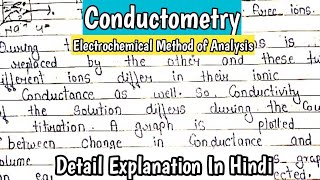 CONDUCTOMETRY  electrochemical methods of analysis  MScNotes  KanhaiyaPatel [upl. by Seebeck]