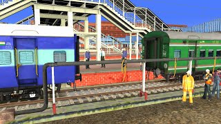 WAG9 T2 Electric Engine Coupling New Icf Blue Coach To Army Green Sl Coaches  train simulator 2024 [upl. by Atkinson214]