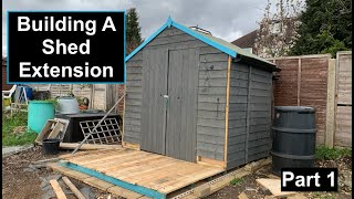 DIY Allotment Shed Extension  Part 1  The Base [upl. by Emsmus754]