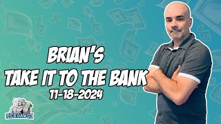 Free NFL Betting Predictions Today 11182024 NFL Picks  Brians Take it to the Bank [upl. by Natehc]