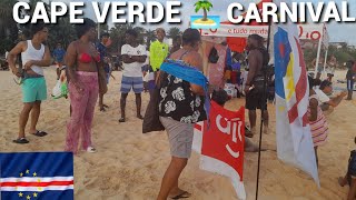 How Cape Verde celebrate🍾PRE BEACH CARNIVAL Day Sal island 🏝Mixed Race party 🥳Tourist enjoy [upl. by Atteloj356]