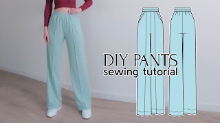 DIY Comfy StraightLeg Pants wElastic Waistband  PDF Sewing Pattern [upl. by Nawtna]