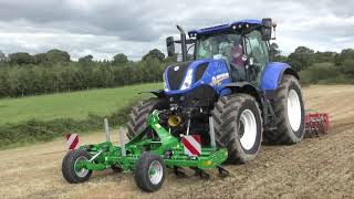 New Holland T7210  ReSeeding Grass  Guttler [upl. by Aisat]