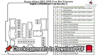 Nissan Altima 2013 2018 Fuse Box Diagrams [upl. by Acemahs78]