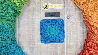 Easy crochet sunburst granny square tutorial [upl. by Akinohs990]