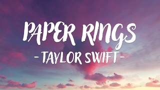 Taylor Swift  Paper Rings Lyric Video [upl. by Duane]