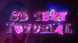 3D Text in After Effects  TUTORIAL [upl. by Annoed]