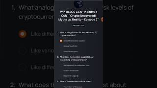 CEXIO Todays Quiz quotCrypto Uncovered Myths vs Reality  Episode 2quot  Answers [upl. by Zap]