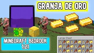 🪙🪙GRANJA DE ORO 121🪙🪙 SUPER EFICIENTE  TUTORIAL MINECRAFT BEDROCK [upl. by Bedelia]