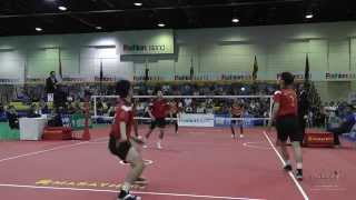 Kings Cup 2014 Sepak Takraw Malaysia vs Korea 3rd Regu  Team event semi final [upl. by Wren]