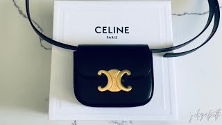 CELINE Mini Triomphe Bag Unboxing  2023 [upl. by Lihas]