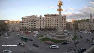 Live camera Tbilisi Freedom Square Welcome to Tbilisi Georgia Day 5 [upl. by Qiratla]