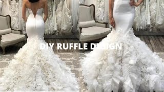 LEARN HOW TO MAKE A RUFFLE TULLE DESIGN ON A GOWN HOW TO MAKE A TRENDY GOWN WITH RUFFLE DESIGN [upl. by Sunda604]