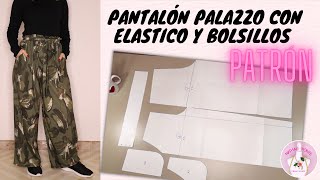 🌸57 Pantalón Palazzo con elástico y bolsillos PATRÓN  Nathali Ponte [upl. by Vaientina]