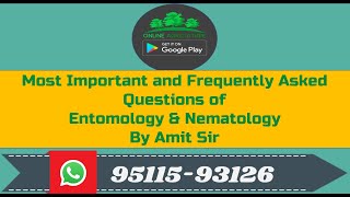 Most Important and Frequently Asked Questions of Entomology amp Nematology By Amit Sir JRF SRF SAUs [upl. by Chally953]