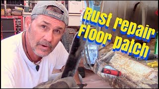 Rust repair floor patch Chevy c10 truck [upl. by Linell]