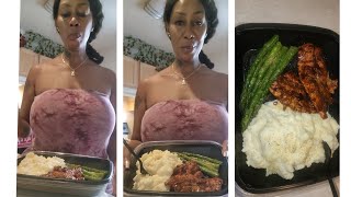 Teriyaki salmon mashed potatoes asparagus [upl. by Sirrah774]