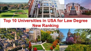 Top 10 UNIVERSITIES IN USA FOR LAW New Ranking  T14 Law Schools [upl. by Franni]