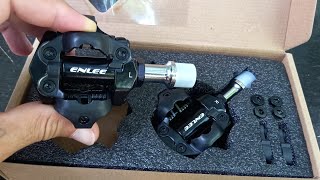 Unboxing do aliexpress  pedal de clip Enlee mtb  será que e bom canalsodebike [upl. by Rihaz586]