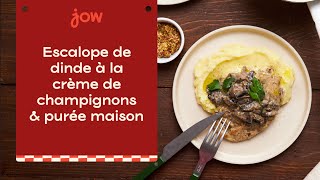 Escalope de dinde à la crème de champignons amp purée maison [upl. by Aitnom]