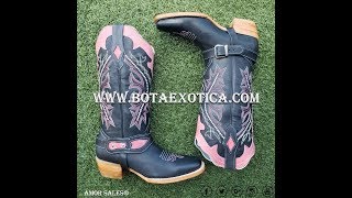 Botas Vaqueras de mujer  Bota Exotica Womens Western Boots [upl. by Cal787]