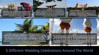 Wedding  5 Different Wedding Celebrations Around The World  weddings cultures [upl. by Haidabej419]