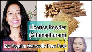 Homemade Athimadhuram Licorice Powder Ayurvedic Face Pack For Skin Tone Improvement [upl. by Phyl]