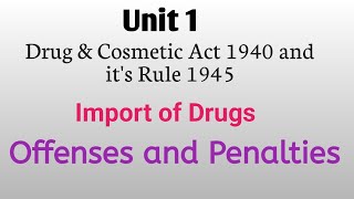 Offenses and PenaltiesImport of drugsJurisprudenceUnit 1Sem 5 offences penalties import [upl. by Zuzana]