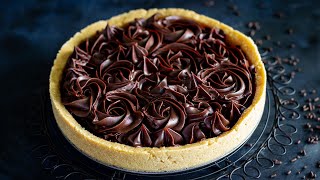 Easy NOBAKE Chocolate Tart Recipe Eggless  Hot Chocolate Hits [upl. by Emmet]