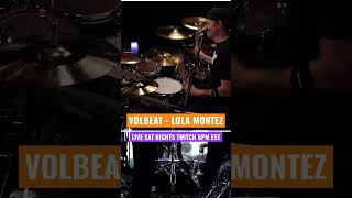 VOLBEAT Lola Montez Slammin’ some double bass at the end volbeat lolamontez doublebass twitch [upl. by Amliv]