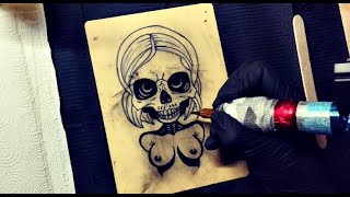 Tattoo Practice on Fake Skin [upl. by Ranger]